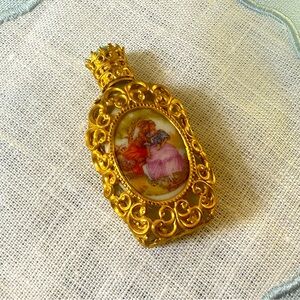 Vtg Limoges Gold Filigree Perfume and Dropper